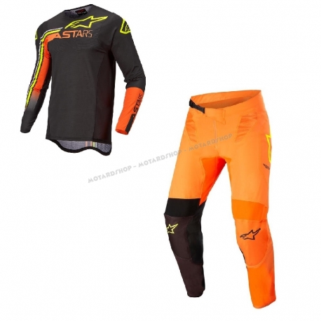 Completo motocross Alpinestars  Supertech Blaze 22 arancione enduro Quad