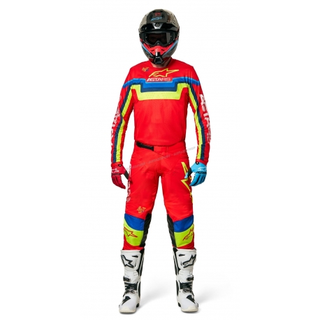 Completo Alpinestars TECHSTAR QUADRO 22 rosso giallo motocross enduro Quad