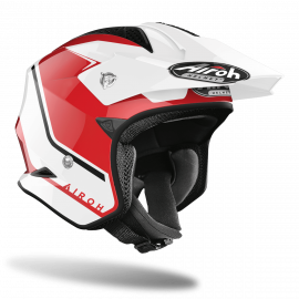 CASCO AIROH TRR S KEEN rosso bianco trial jet moto