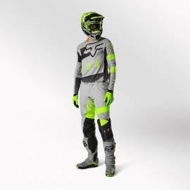 Completo motocross FOX FLEXAIR RIET grigio e giallo fluo enduro quad