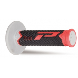 PROGRIP MANOPOLA 788 TRIPLA MESCOLA rosso nero grigio motocross enduro quad
