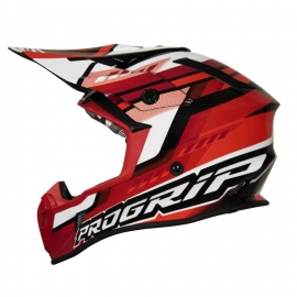 Casco PROGRIP AP71 rosso bianco motocross enduro quad