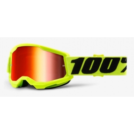 Maschera MINICROSS 100% STRATA 2 NERA lente specchiata argento JUNIOR Motocross Enduro Mtb
