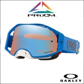 Oakley Airbrake MX HERITAGE STRIPE BLU lente PRIZM SAPPHIRE LIMITED EDITION maschera Motocross Enduro Mtb