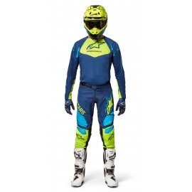 Completo Alpinestars TECHSTAR FACTORY 22 blu giallo fluo motocross enduro Quad