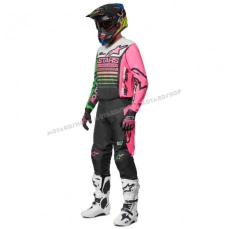 Completo Alpinestars RACER COMPASS bambino nero verde rosa motocross enduro Quad