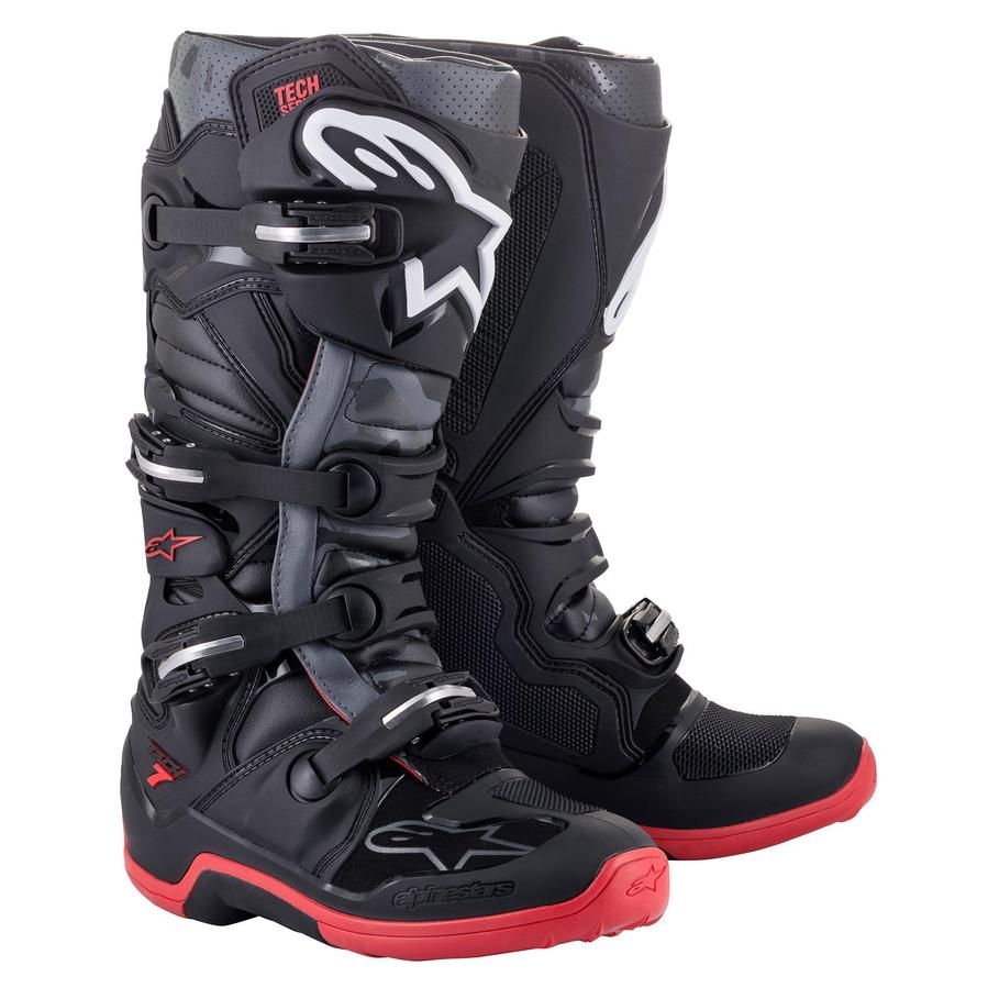 Stivali Moto Cross Enduro Alpinestars TECH 7 ENDURO Fluo Rosso Nero 199858 Zoom
