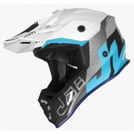 Casco Motocross Just1 J38 KORNER azzurro bianco Enduro Quad Supermotard