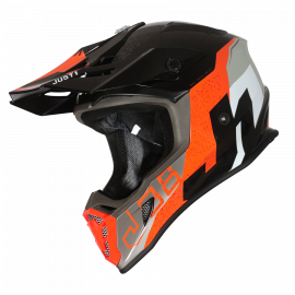 Casco Motocross Just1 J38 KORNER arancione nero Enduro Quad Supermotard