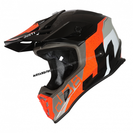 Casco Motocross Just1 J38 KORNER arancione nero Enduro Quad Supermotard