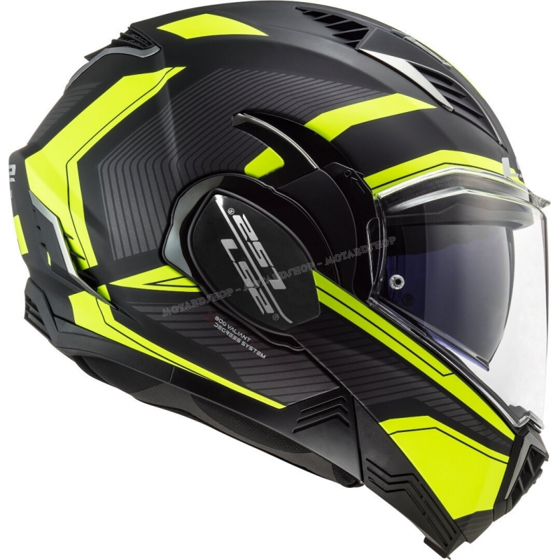 Casco Modulare Apribile LS2 FF900 Valiant II REVO nero H-V gialllo Moto  Scooter
