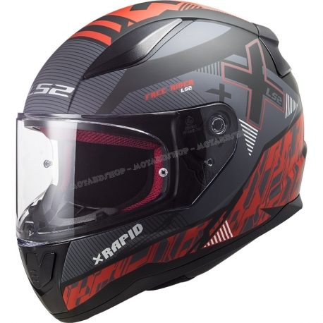 CASCO Integrale LS2 FF353 RAPID XTREET nero rosso moto strada scooter