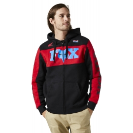 FOX FELPA HONDA CON CAPPUCCIO E ZIP nera e rossa  casual motocross