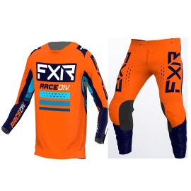 Completo Motocross FXR CLUTCH PRO arancio blu enduro quad