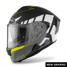 Casco Integrale AIROH SPARCK RISE nero giallo opaco moto strada