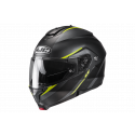 Casco modulare HJC C91 TERO MULTI&SISTEM nero e giallo opaco moto da strada scooter