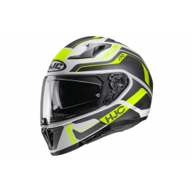 Casco integrale HJC i70 LONEX grigio bianco giallo moto da strada scooter