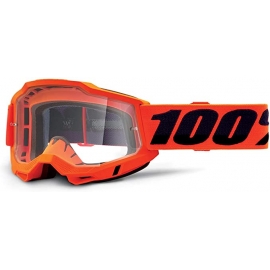 Maschera 100% ACCURI 2 arancione lente trasparente Motocross Enduro Mtb