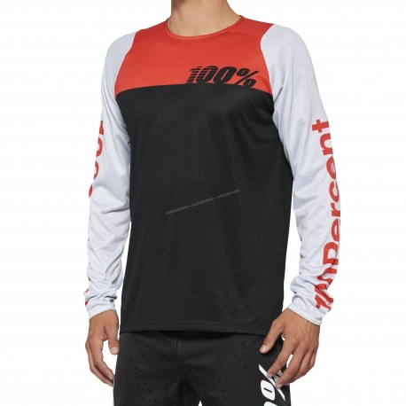 Maglia 100% R-CORE rossa e nera MTB enduro DH