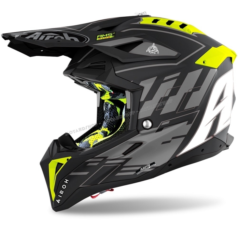 CASCO AIROH AVIATOR 3 RAMPAGE nero opaco motocross enduro quad