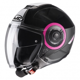 Casco JET HJC I40 PANADI nero rosa moto da strada scooter