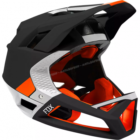 Casco FOX PROFRAME BLOCKEDO nero e bianco opaco con MIPS Enduro Downhill Mtb