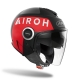 Casco Airoh HELIOS UP BLACK MATT nero e rosso opaco scooter vespa moto