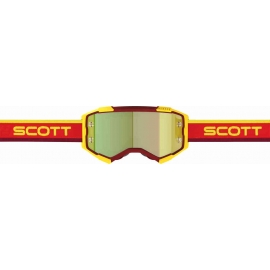 Maschera SCOTT FURY rosso e gialla lente specchiata gialla motocross enduro dh