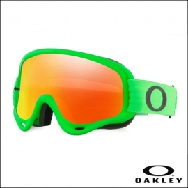 Maschera Oakley O Frame MX verde lente specchiata rossa  motocross enduro dh