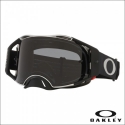 Maschera Oakley Airbrake MX TUFF BLOCKS BLACK GUNMETAL lente fumè Motocross Enduro Mtb