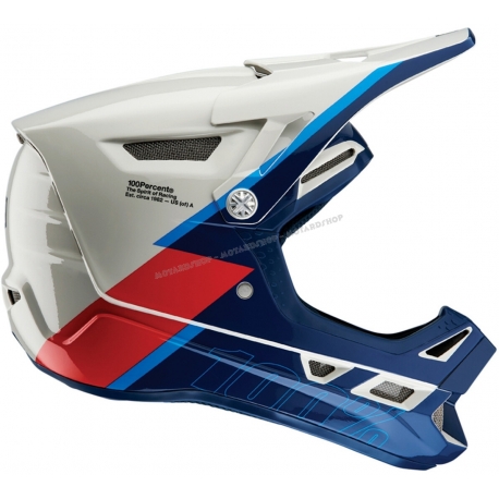 Casco 100% AIRCRAFT COMPOSITE TRIGGER bianco blu rosso Downhill Enduro 