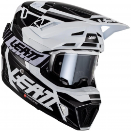 Casco LEATT MOTO 7.5 V23 bianco nero Enduro Quad Supermotard
