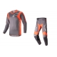 Completo Alpinestars RACER HOEN 23 grigio arancione motocross enduro Quad