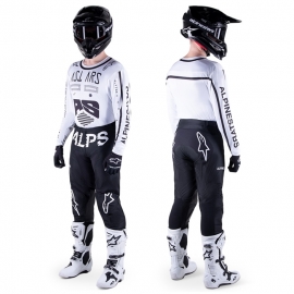 Completo Alpinestars RACER FOUND 23 nero bianco motocross enduro Quad