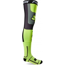 FOX  FLEXAIR Knee Brace giallo fluo calza lunga per ginocchiera motocross enduro quad