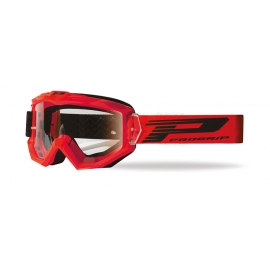  Maschera PROGRIP 3201 atzaky rossa lente chiara motocross enduro mtb
