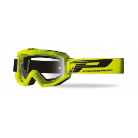  Maschera PROGRIP 3201 atzaky giallo fluo lente chiara motocross enduro mtb