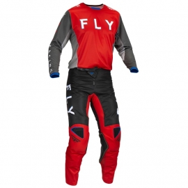 Completo motocross FLY RACING 2023 KINETIC KORE rosso e  grigio enduro quad