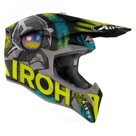 CASCO AIROH WRAAP ALIEN multicolor giallo motocross, enduro quad