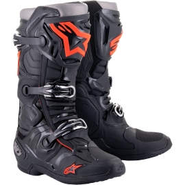 Stivali ALPINESTARS TECH 10 nero rosso fluo motocross enduro quad