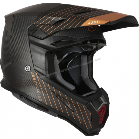 Casco Motocross in Carbonio Just1 J22 J22 10th Anniversary Bronzo Nero Carbonio Opaco Enduro Quad Supermotard