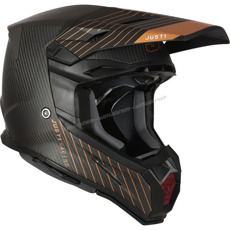 Casco Motocross in Carbonio Just1 J22 10th Anniversary Bronzo Nero Carbonio  Opaco Enduro Quad Supermotard