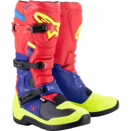 Stivale ALPINESTARS TECH 3 rosso blu giallo fluo motocross enduro