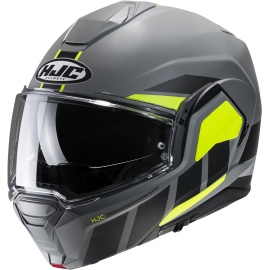 Casco modulare HJC i100 BEIS grigio giallo fluo moto da strada scooter