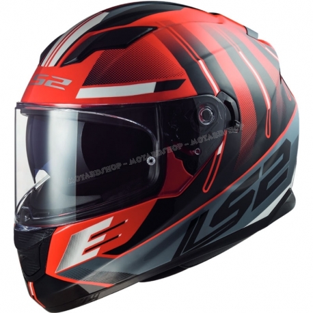 Casco Integrale Ls2 FF320 STREAM EVO SHADOW rosso bianco moto scooter