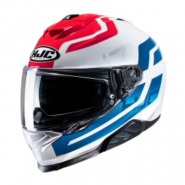 Casco integrale HJC i71 ENTA bianco rosso blu moto da strada scooter granturismo