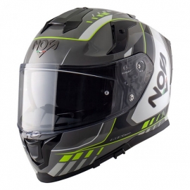 Casco integrale NOS NS-10 FULL FACE grigio giallo fluo moto da strada scooter gran turismo