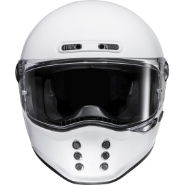 Casco integrale HJC V10 vintage bianco moto da strada scrambler