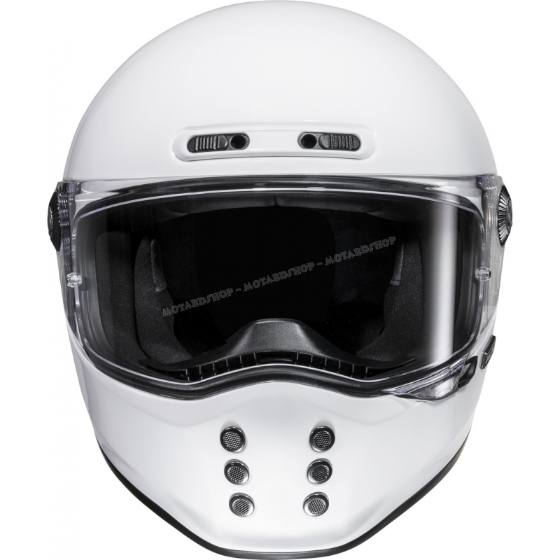 Casco integrale HJC V10 vintage bianco moto da strada scrambler