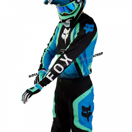 Completo motocross FOX 180 BALLAST 2023 nero e blu enduro quad
